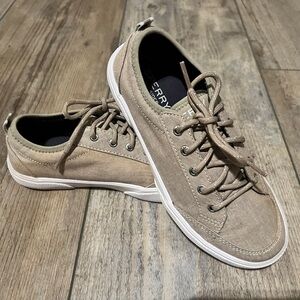 Sperry Kids Tan Canvas Shoes 3M – Excellent Condition